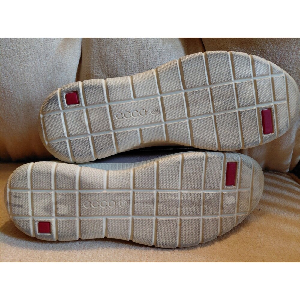 ECCO Womens 38 Leather Lace Up Walking Shoes Taupe Beige Comfort Sneakers US 7.5 - Picture 5 of 7